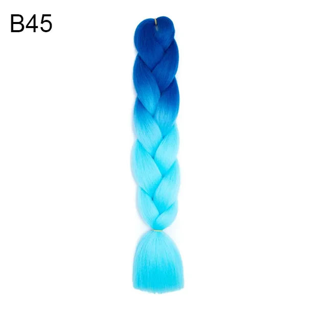 24-Inch Yaki Braids Ombre Jumbo Braiding Hair | Green Synthetic Hair Extensions for DIY Styles