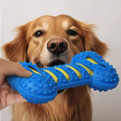 Dog Chew Toys for Aggressive Chewers, Squeaky Rubber Bone Toy, Interactive Pet Teeth Cleaning Toy for Small Medium Large Dogs