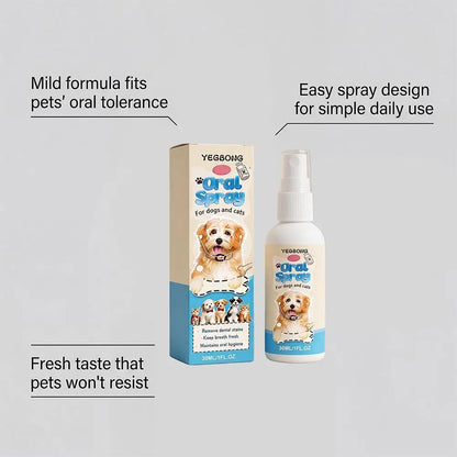 Pet Oral Hygiene Spray,Teeth Cleaning Spray & Breath Freshener, Helps Reduce Plaque and Tartar, Support Healthy Gums for Pets