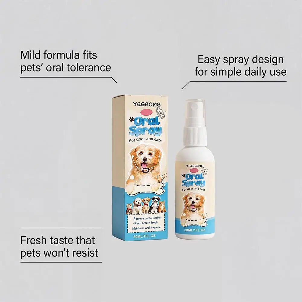 Pet Oral Hygiene Spray,Teeth Cleaning Spray & Breath Freshener, Helps Reduce Plaque and Tartar, Support Healthy Gums for Pets