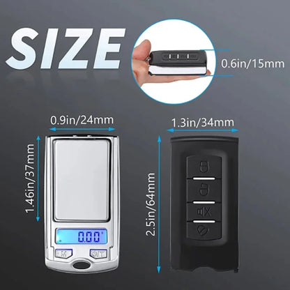 Mini Digital Pocket Scale with LCD Display | 0.01g Precision Car Key Shape