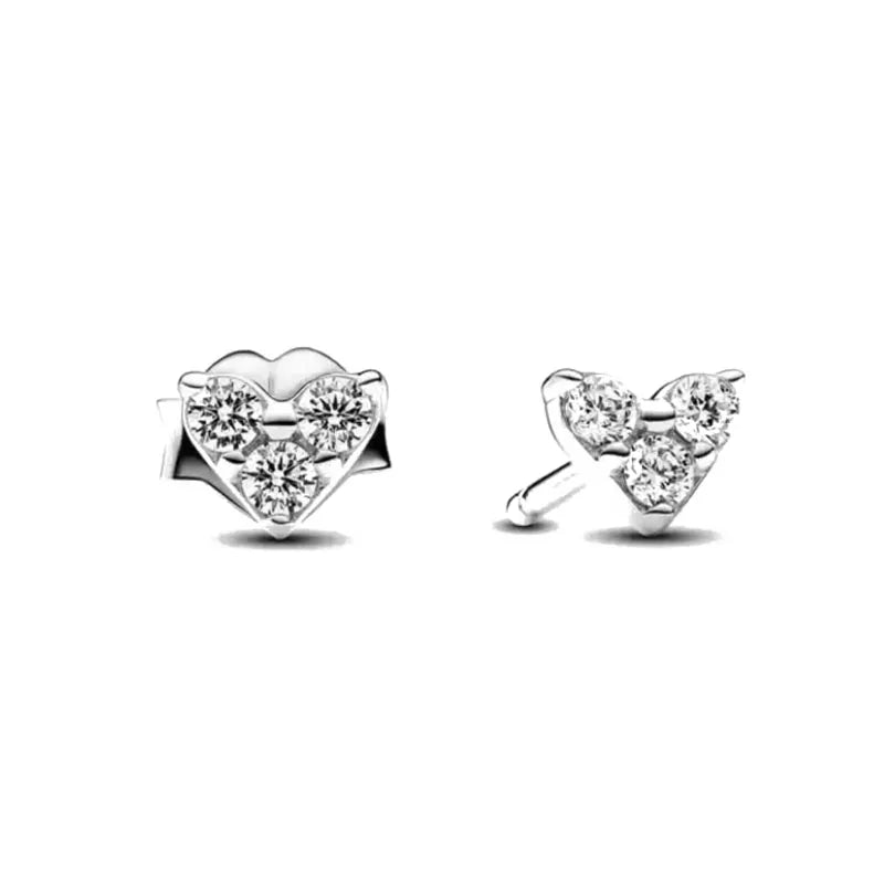 925 Sterling Silver Snowflake Heart Earrings | Fine Stud Earrings for Women