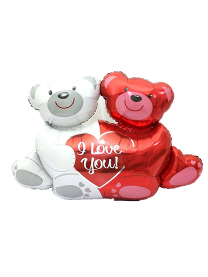 Love Heart Bear Balloon with Stand | Valentine's Day Decor