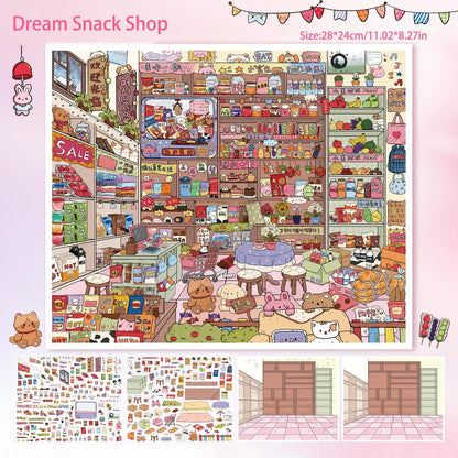 Vintage Grocery Store Stickers | 3D Miniature Collage Decals for DIY Crafts