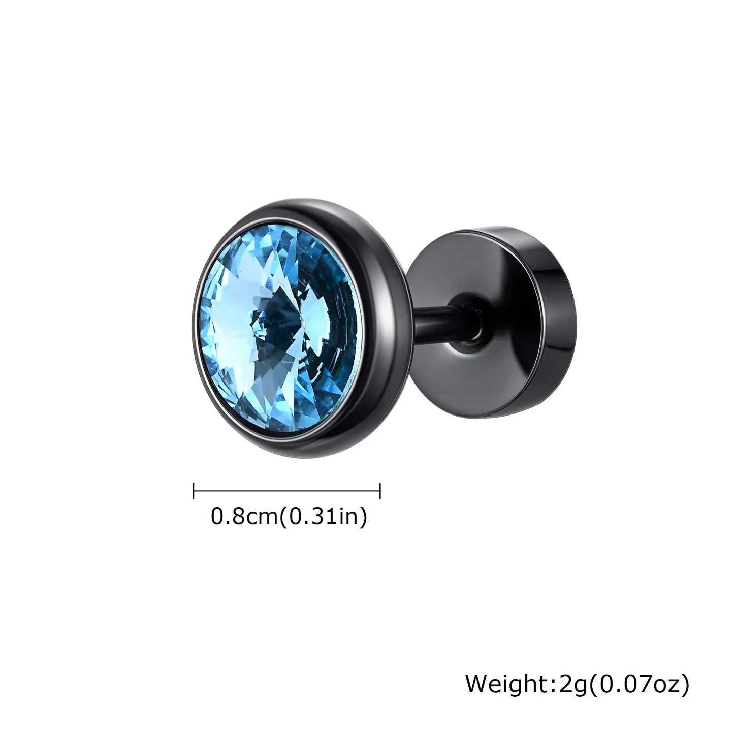Anti Allergy Round Zircon Stud Earring for Men | AAA CZ Stainless Steel Hip Hop Classic Jewelry