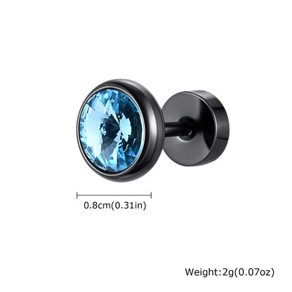 Anti Allergy Round Zircon Stud Earring for Men | AAA CZ Stainless Steel Hip Hop Classic Jewelry