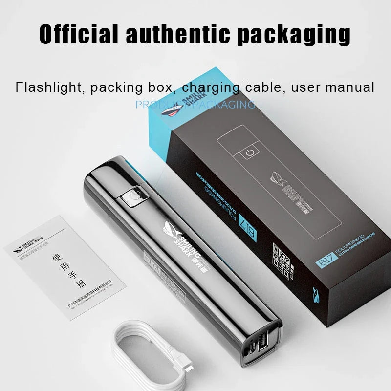 USB Rechargeable LED Flashlight 2 in 1 | Super Bright Mini Torch with Power Bank