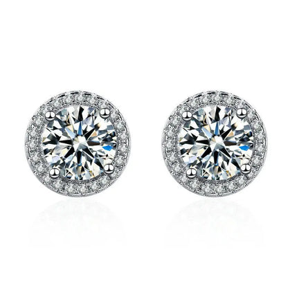 925 Sterling Silver Stud Earrings | Zircon and Colored Gemstone Elegant Jewelry