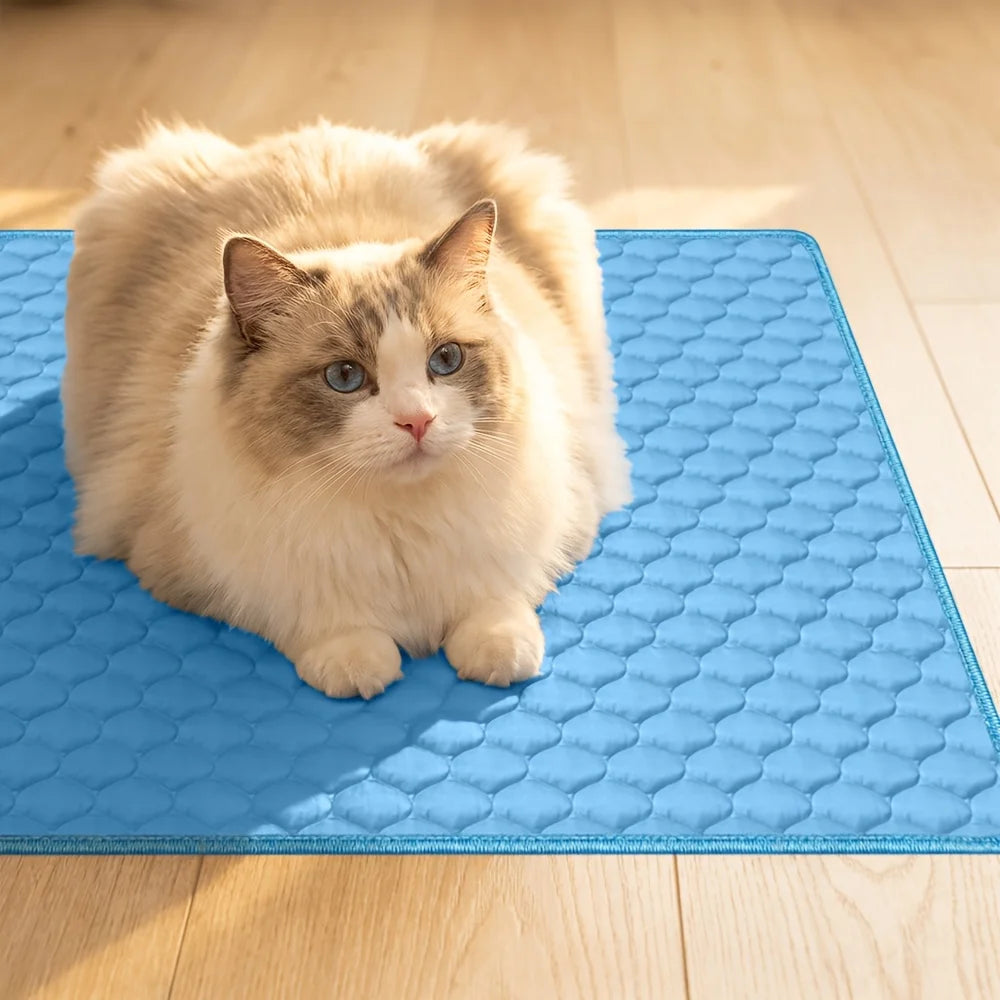 Pet Ice Mat Cooling Pet Bed Summer Cool Pad for Dogs Cats Breathable Waterproof Pet Mat Indoor Outdoor Pet Sleeping Cushion