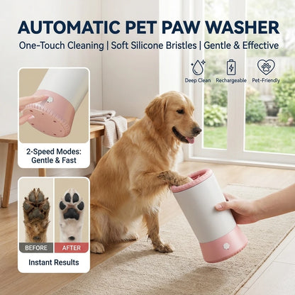 Pet Foot Washing Machine Electric Pet Paw Cleaner Automatic Dog Quick Cleaner Pet Paw Portable Low Noise Waterproof Foot Cup