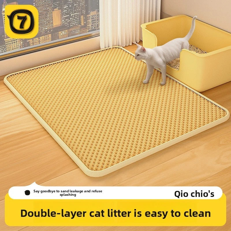 Cat Litter Mat, Double Layer Trapping Mat, Litter Box Filter Pad, Waterproof & Anti-Slip, Prevents Litter Tracking