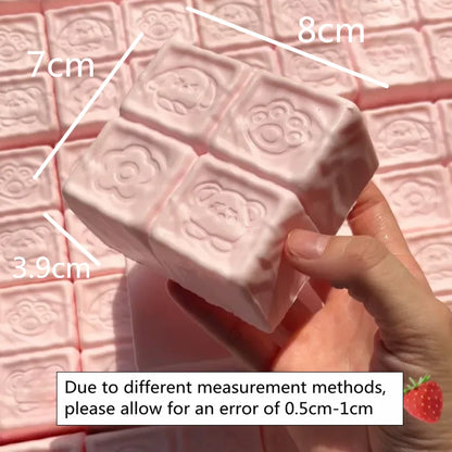 Squishy Strawberry Cube Stress Relief Toy | Slow Rebound Sensory Fidget Squeeze