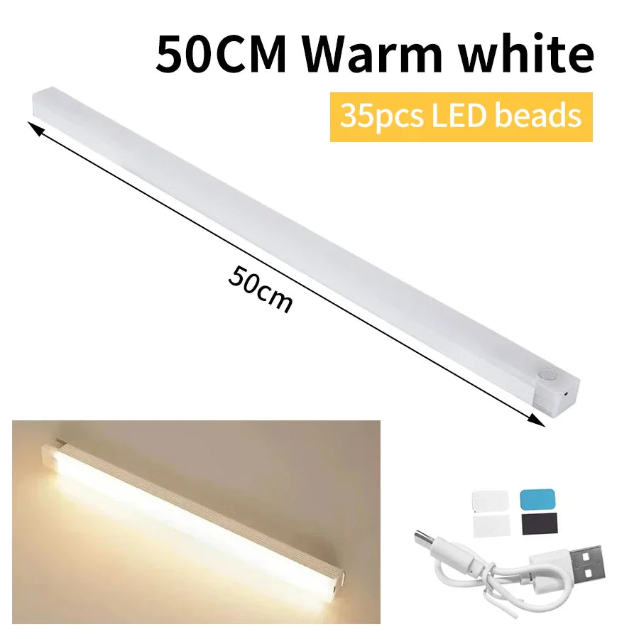 Rechargeable LED Motion Sensor Night Light | Magnetic Strip Light for Cabinet Bedside Closet