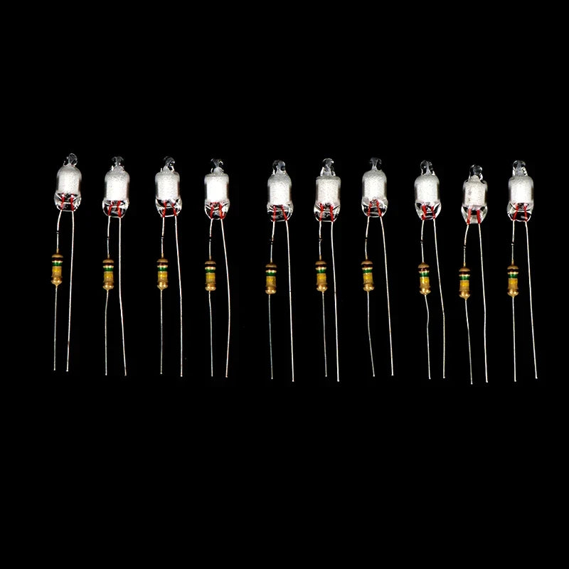 Neon Indicator Light Bulbs with Resistor | 220V Red Blue Green 4x10mm 5x13mm