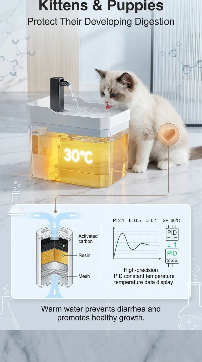 Pet Drinking Fountain Automatic Cat Water Fountain Smart Pet Water Dispenser for Dog Cat Constant Temperature Drinking Supply