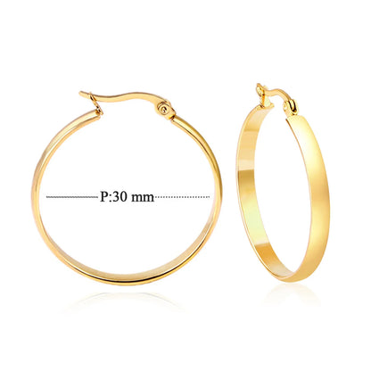 LUXUSTEEL Stainless Steel Hoop Earrings | Simple Geometric Shapes for Women