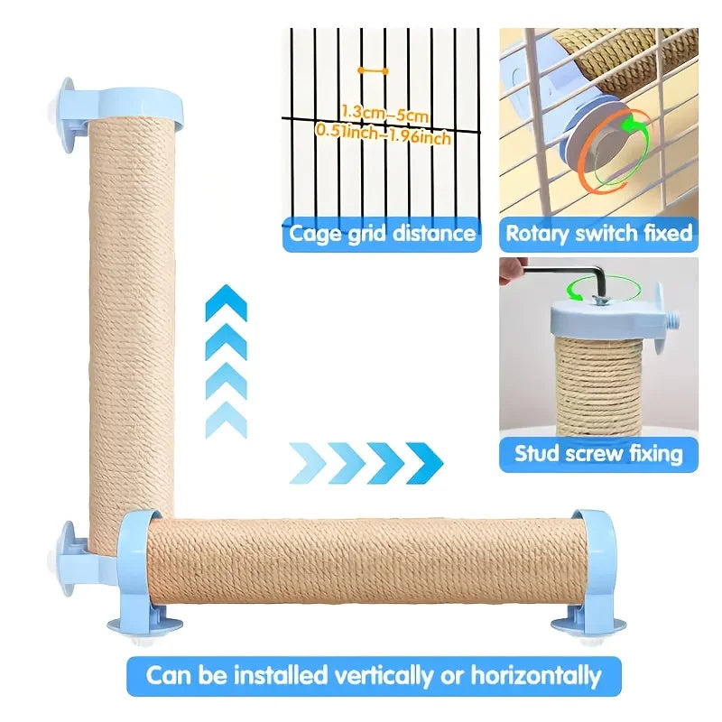 Adjustable Angle Rabbit Scratch Post | Natural Sisal Rabbit Claw Scratcher, Interactive Climbing, Scratch Toy for Rabbits, Cats