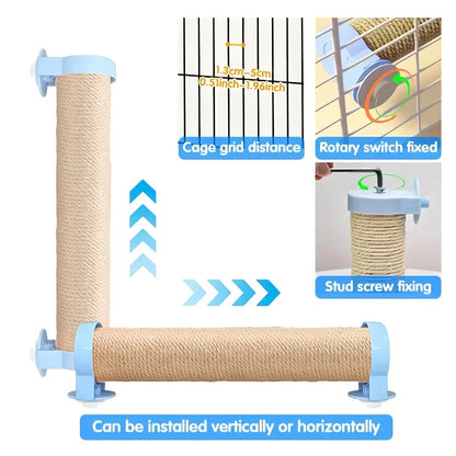 Adjustable Angle Rabbit Scratch Post | Natural Sisal Rabbit Claw Scratcher, Interactive Climbing, Scratch Toy for Rabbits, Cats