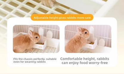 Large-capacity Rabbit Food Bowl with Secure Base Durable and Bite-resistant
