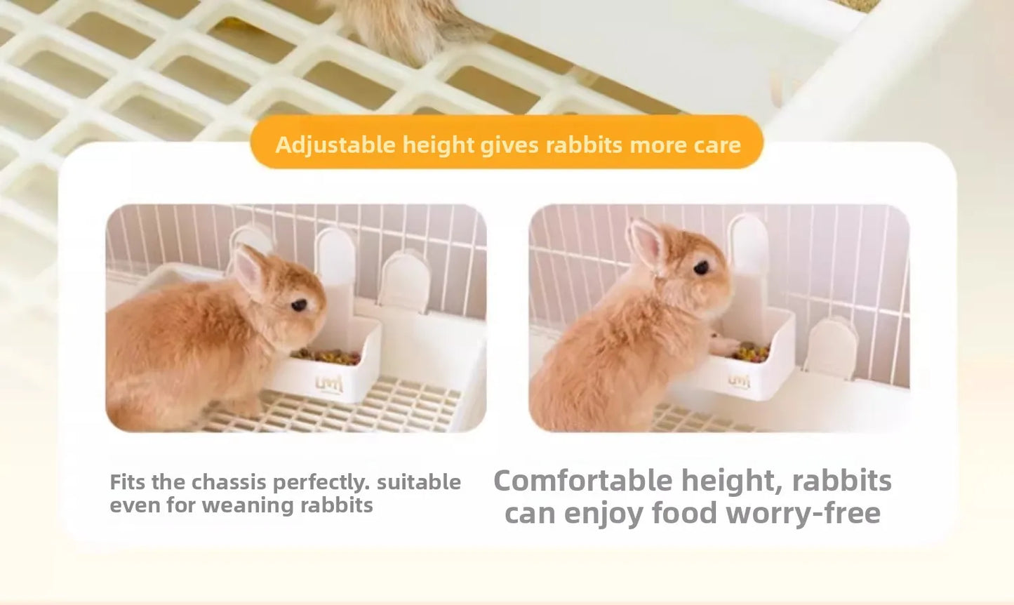 Large-capacity Rabbit Food Bowl with Secure Base Durable and Bite-resistant