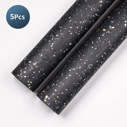 Floral Wrapping Paper Set | 5 Sheets with Gold and Silver Sparkles