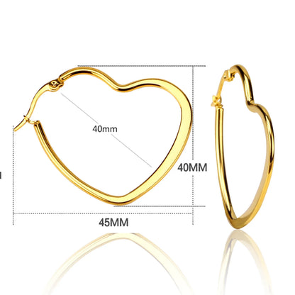 LUXUSTEEL Stainless Steel Hoop Earrings | Simple Geometric Shapes for Women