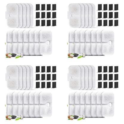 A27F-48X Pet Fountain Filters For PETLIBRO Dockstream Cat Water Fountain PLWF005/PLWF105/PLWF115 (2.5L/84Oz)
