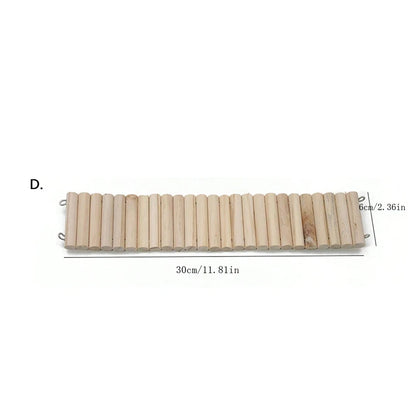 Hamster Habitat Accessories Multiple Size Wooden Bridge Cage Hamster Bendable Fence for Small Animals Climbing