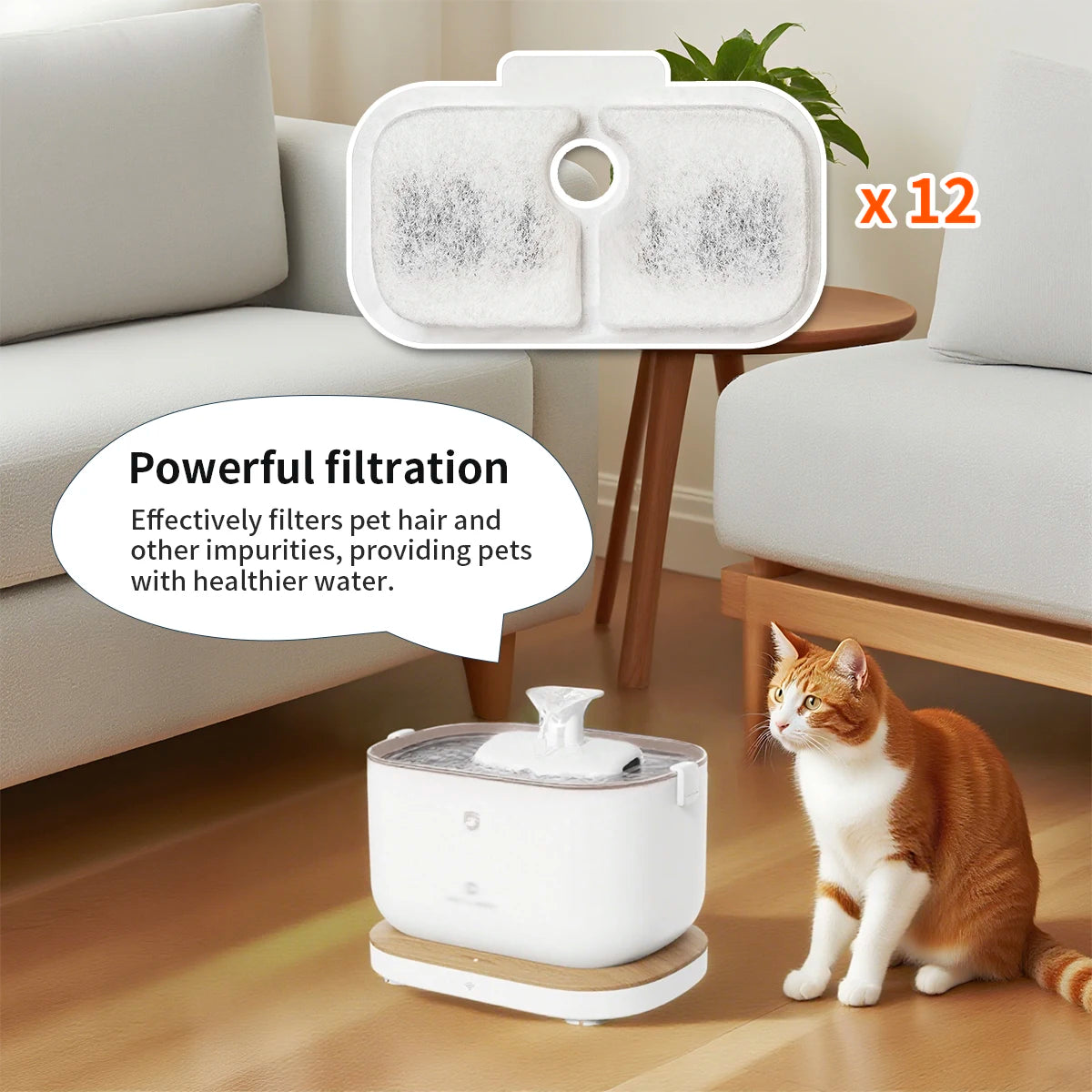 12 Piece PETLIBRO Dockstream Replacement Filter PLWF115 PLWF105 PLWF005 Cat Water Dispenser, Pet Water Dispenser 6-Month Set