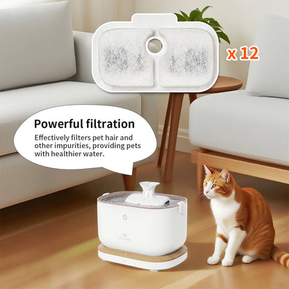 12 Piece PETLIBRO Dockstream Replacement Filter PLWF115 PLWF105 PLWF005 Cat Water Dispenser, Pet Water Dispenser 6-Month Set