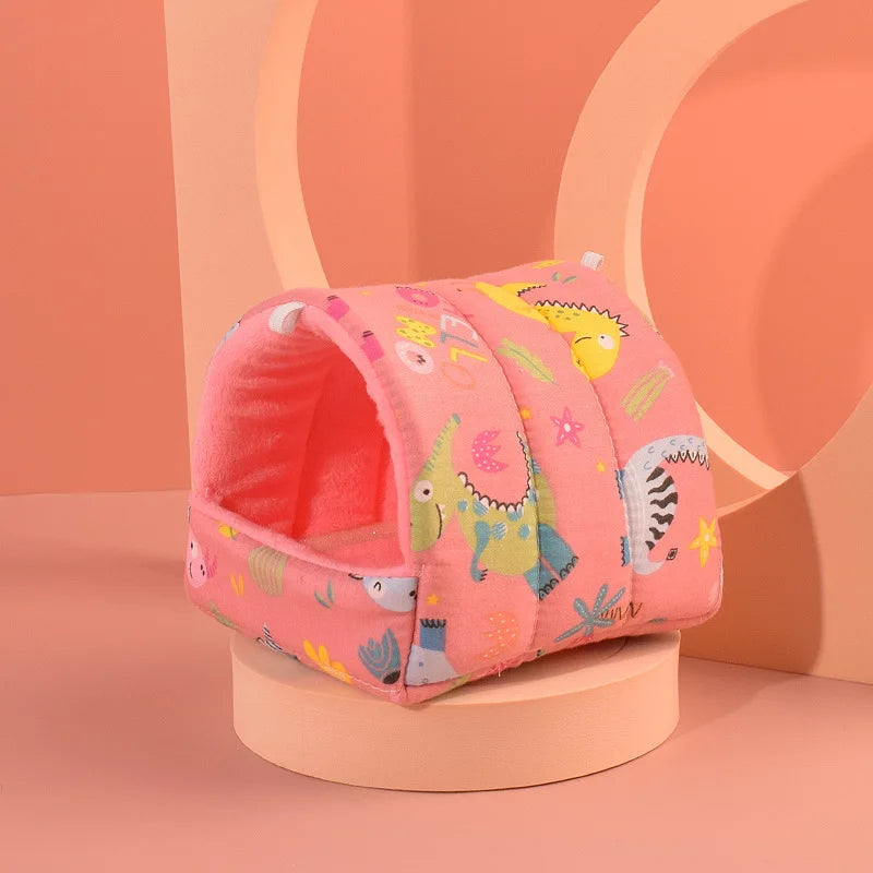 Cute Mini Cage Rabbit Squirrel Winter Warm Cotton Mat Guinea Pig Nest Hamster House Small Animal Sleeping Bed Pet Hanging Cage