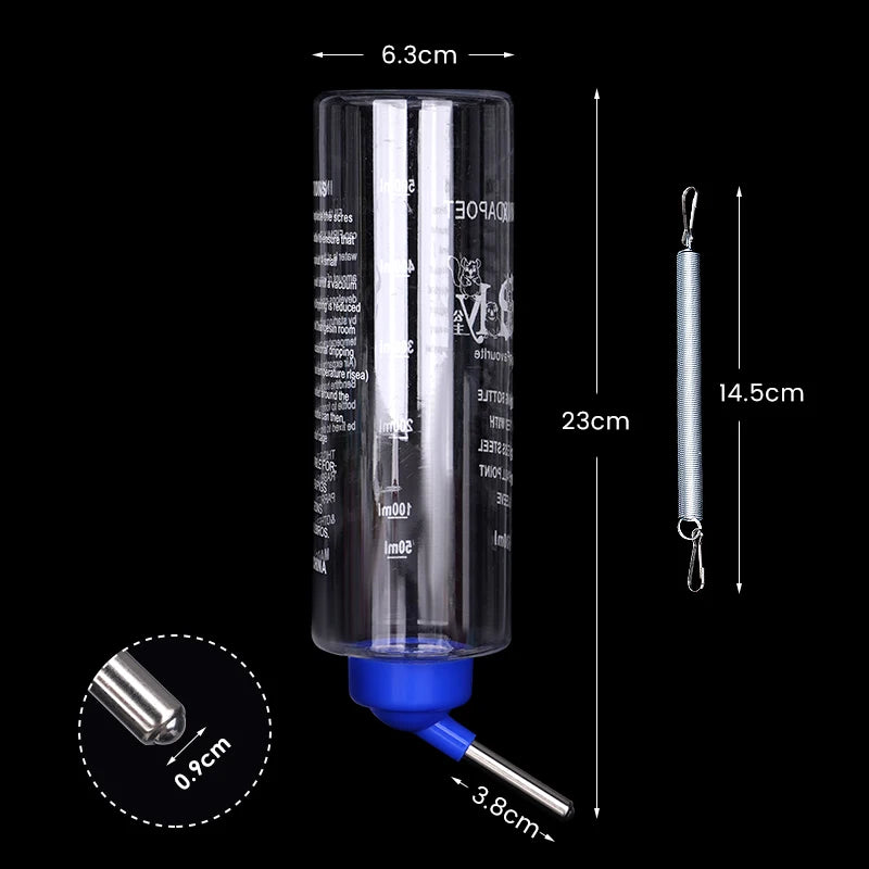 500Ml Rabbit Water Dispenser Hanging Water Bottle Ball Bearing Water Bottle Dispenser Hamster Feeder Hanging On The Pet Cage