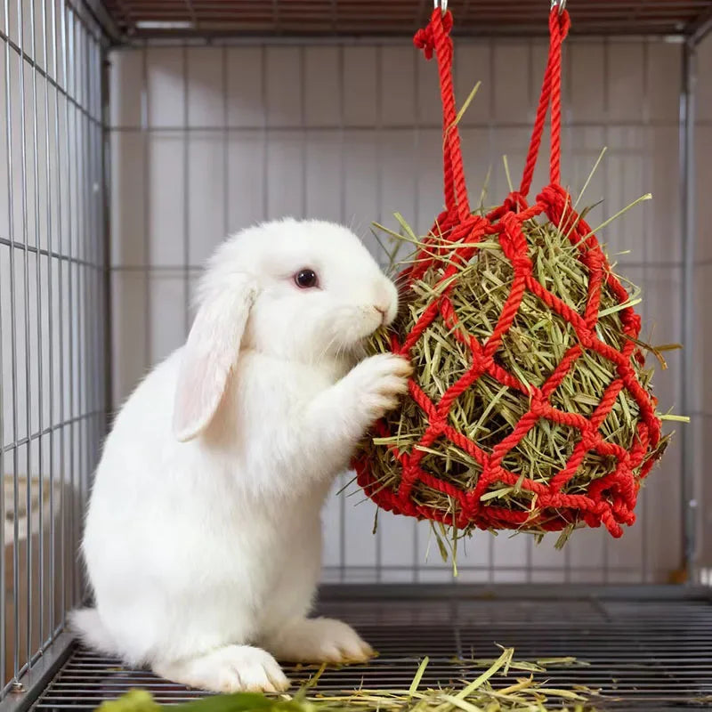 Hanging Rabbit Hay Feeder Ball Holder Food Rack Durable Cage Small Pet Feeding Bowl for Hedgehog Ferret Gerbils Pets Supplies