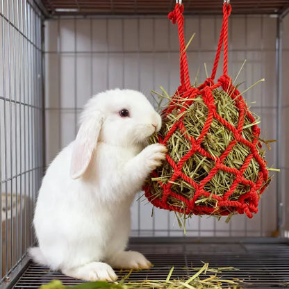 Hanging Rabbit Hay Feeder Ball Holder Food Rack Durable Cage Small Pet Feeding Bowl for Hedgehog Ferret Gerbils Pets Supplies