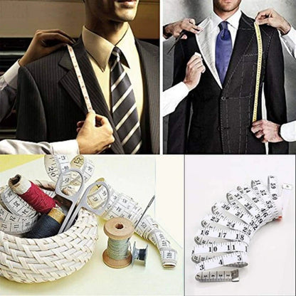 2m White Waist Circumference Soft Tape Measure | Clothing Tailor Measuring Ruler