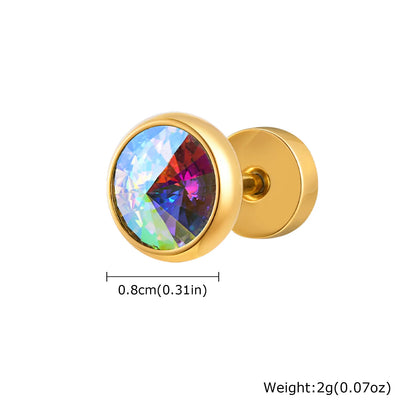 Anti Allergy Round Zircon Stud Earring for Men | AAA CZ Stainless Steel Hip Hop Classic Jewelry