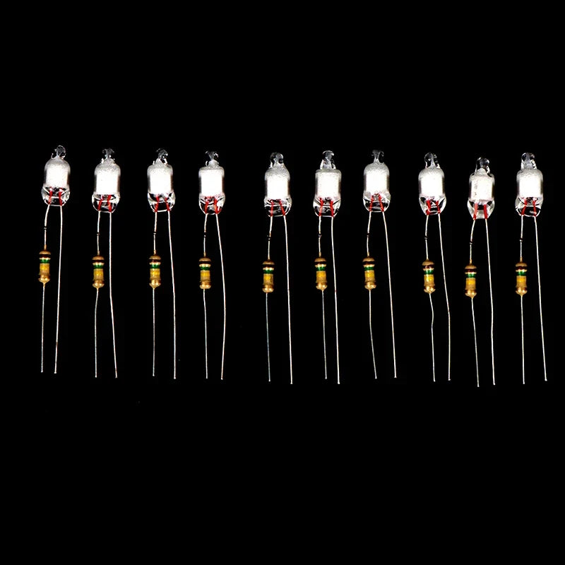 Neon Indicator Light Bulbs with Resistor | 220V Red Blue Green 4x10mm 5x13mm