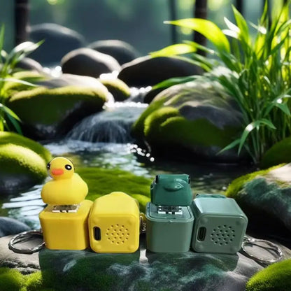 Frog Croaking Keychain Fidget Clicker | Rechargeable Sound Keyring with LED Light
