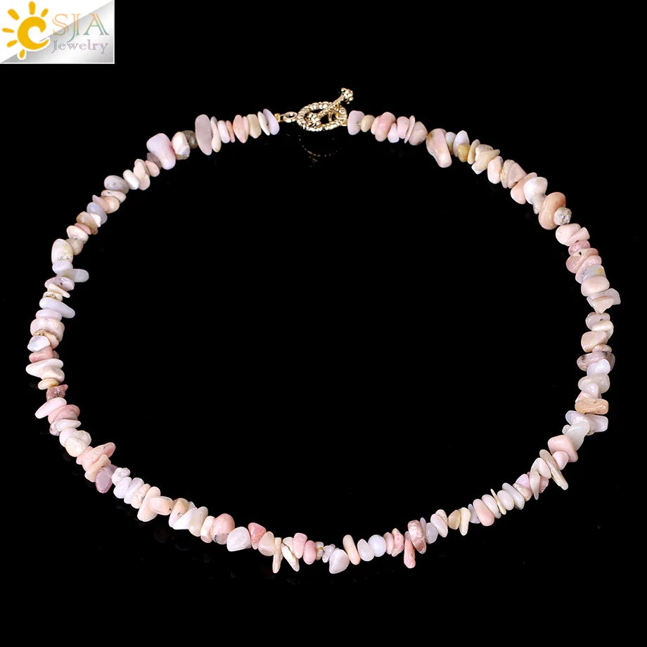Natural Chip Stone Choker Necklace | Bohemia Crystal Bead Jewelry