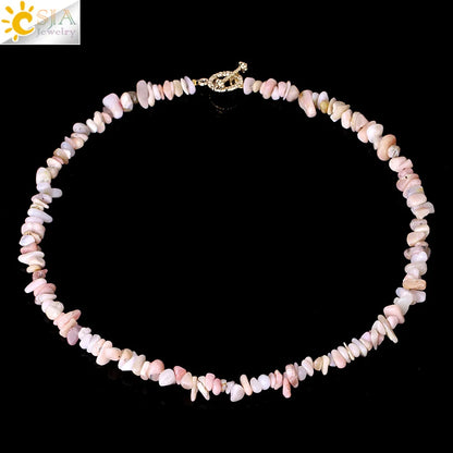 Natural Chip Stone Choker Necklace | Bohemia Crystal Bead Jewelry