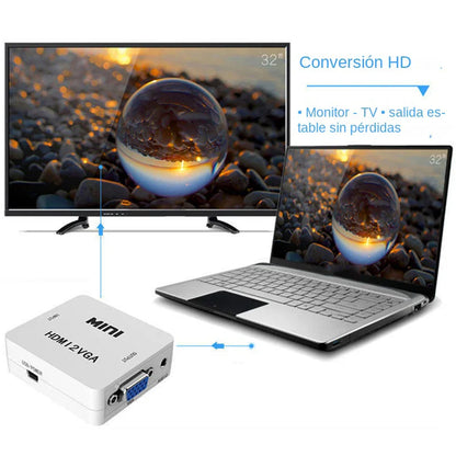 HDMI to VGA Converter with Audio | 1080P Adapter for Notebook Xbox PS3 PC Projector
