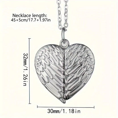 Custom Photo Pendant Necklace | Personalized Angel Wing Gift