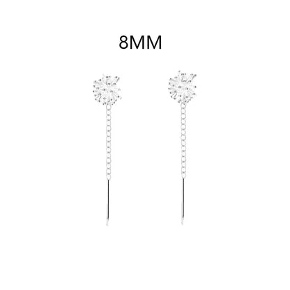 S925 Silver Dandelion Drop Earrings | Women's Trendy Chain Tassel Jewelry
