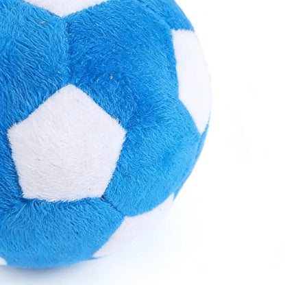 Dog Soccer Ball Toy Soft Chewing Game Plush Soft Squeaky Balls for Dogs for Indoor Outdoor Play Teething Enrichment Puppy Large
