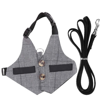 Rabbit Vest with Leash Soft Breathable Gentlemanly Style Rabbit Clothes for Playing Exercising and Outdoor Activities