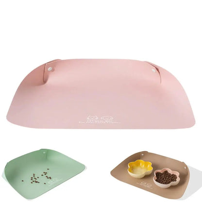 PU Leather Pet Feeding Mat Spill Proof Waterproof Oil Resistant Non Slip Bowl Holder Easy Clean Floor Protector for Dogs Cats