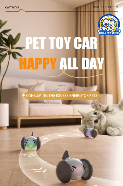 New pet self entertainment toy car, cat teasing tool, electric flying fish, intelligent running car, cat toy