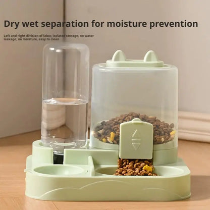 Pet Feeder Dual Food Bowl All-in-One Automatic Food Water Dispenser Large Capacity Food Storage Dispenser Pet Supplies