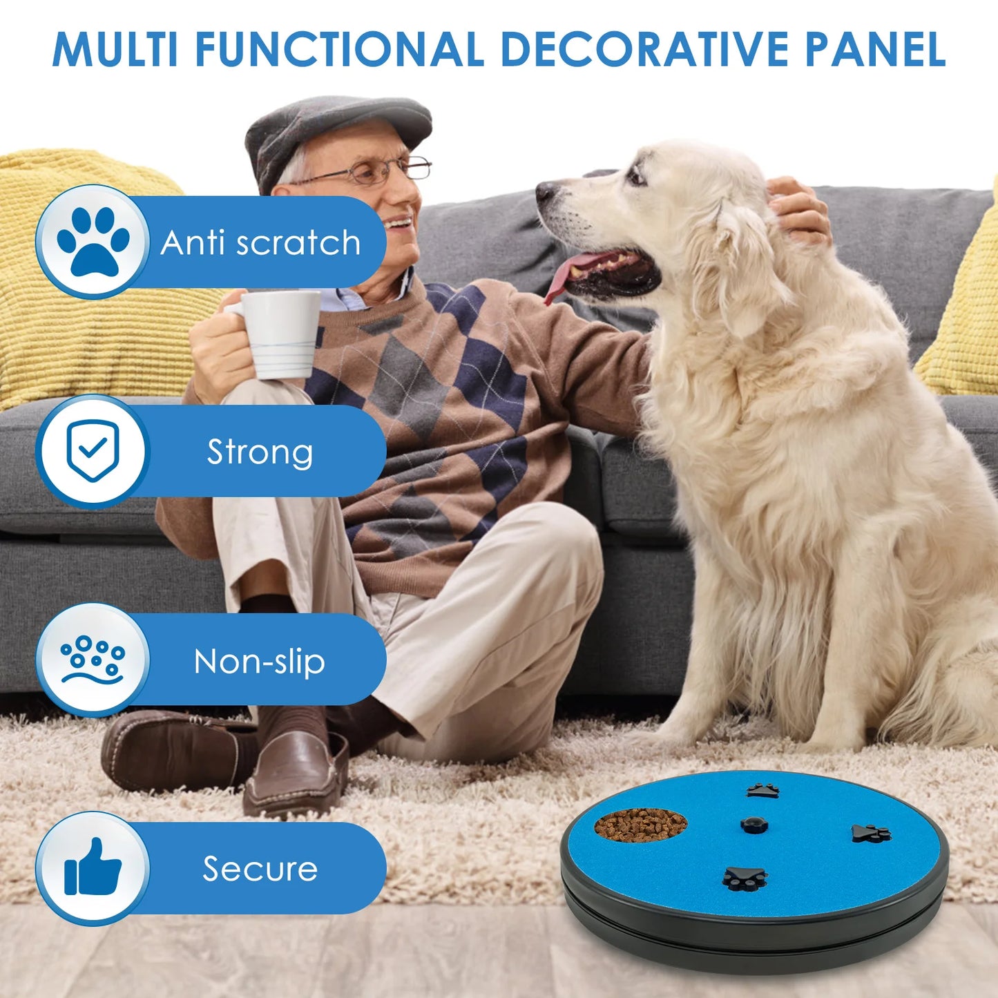 Round Dog Nail Scratch Board 360° Rotating Dog Scratch Pad with Snack Compartments Interactive Pet Toy Pet Supplies Accessories