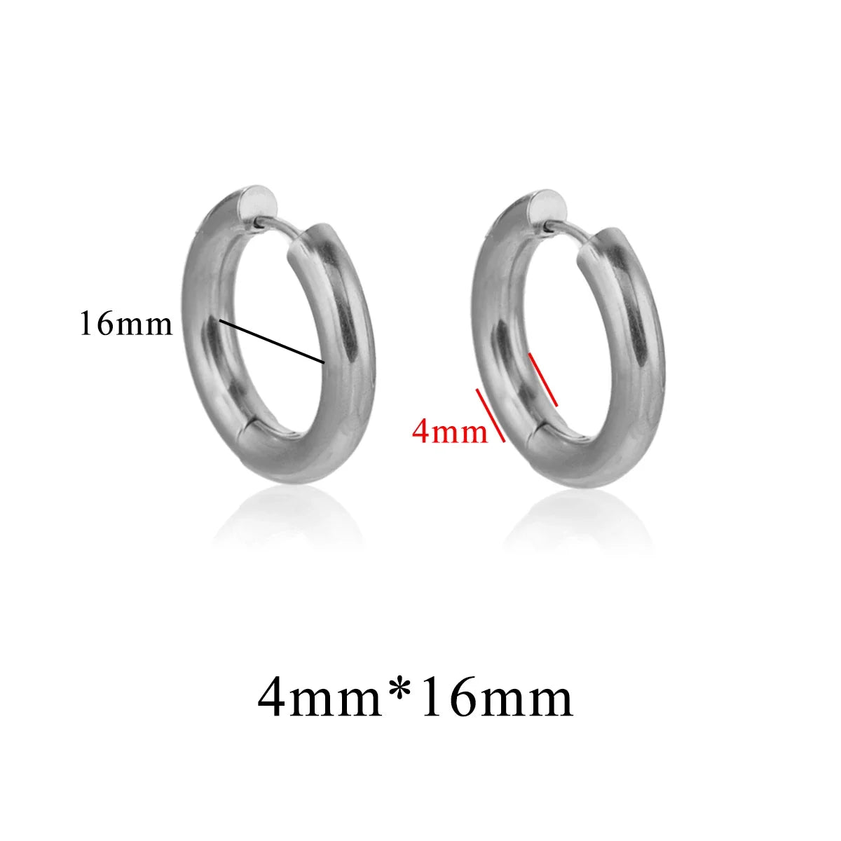 6pcs Stainless Steel 3mm 4mm Hoop Earrings | PVD Gold Plated Korean Round Earrings for Men Women